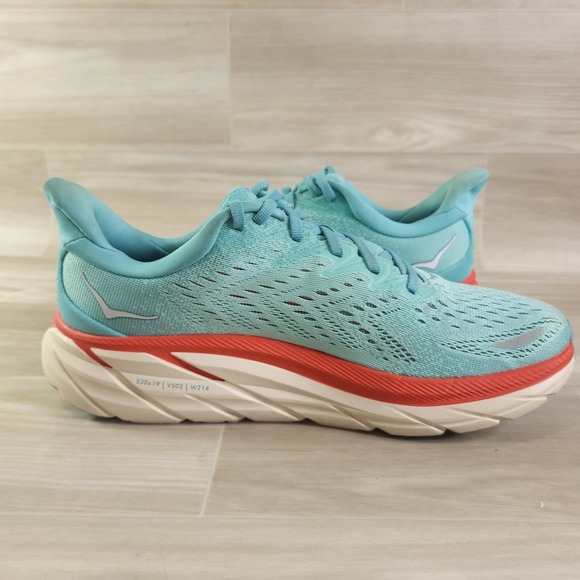 Hoka One One Clifton 8 Shoes Womens Size 9B Mint Purple Running Sneakers - Picture 2 of 13
